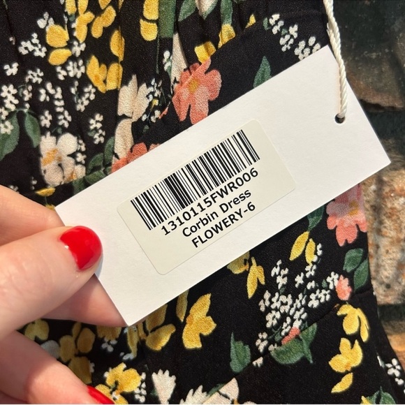 Reformation Black Floral Mini Dress - Picture 3 of 11